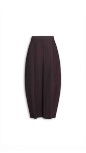 EGGPLANT - ALA&Iuml;A PAPER-TOUCH POPLIN ROUND PANTS