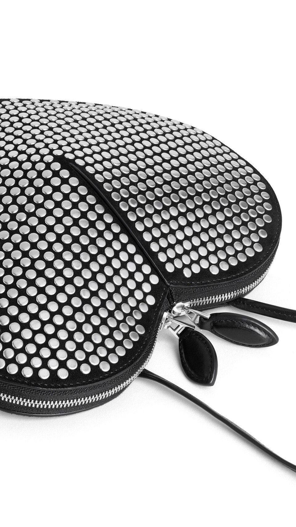 ALA&Iuml;A LE C&OElig;UR BAG  IN SUEDE WITH STUDS BLACK - View 3