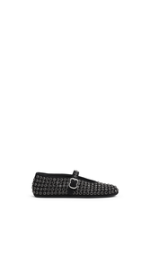 BLACK - ALA&Iuml;A STRASS SUEDE BALLET FLATS