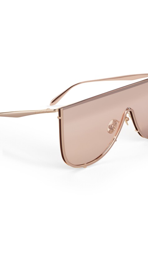 ALA&Iuml;A MASK SUNGLASSES IN METAL BROWN/GOLD - View 2