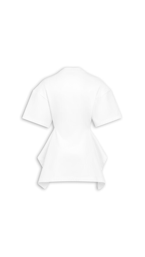 ALA&Iuml;A PANELLED COTTON T-SHIRT WHITE - View 2