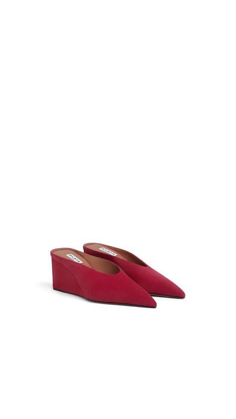 ALA&Iuml;A CUBE WEDGE MULES IN SUEDE  - View 2
