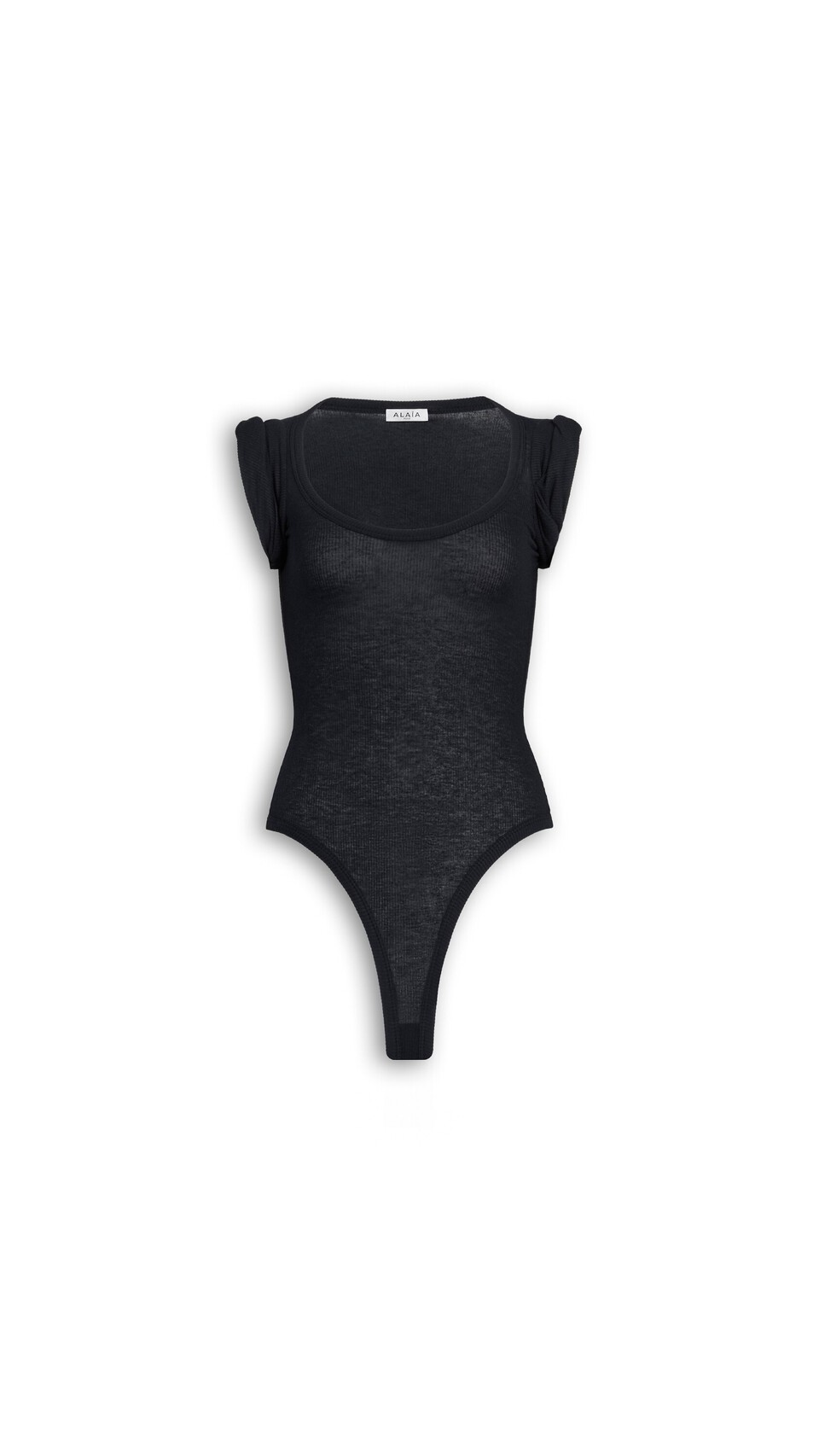 ALA&Iuml;A CASHMERE-BLEND JERSEY BODYSUIT BLACK