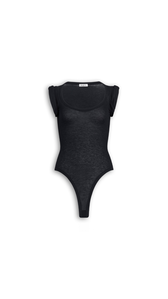 BLACK - ALA&Iuml;A CASHMERE-BLEND JERSEY BODYSUIT