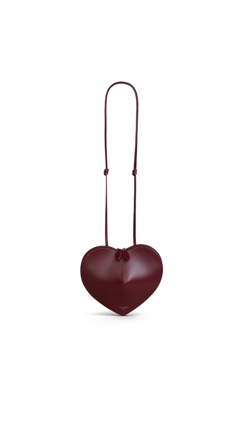 ALA&Iuml;A LE C&OElig;UR BAG IN CALFSKIN GARNET RED