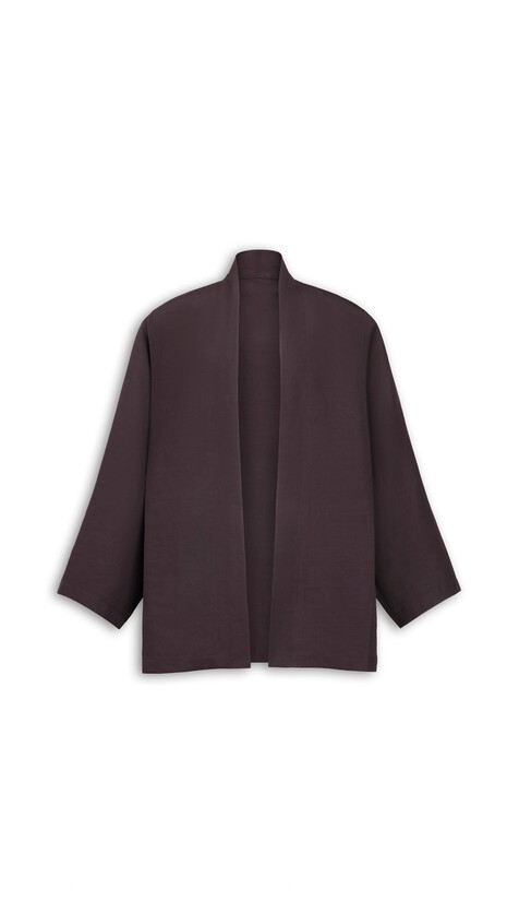 ALA&Iuml;A STRAIGHT POPLIN JACKET EGGPLANT