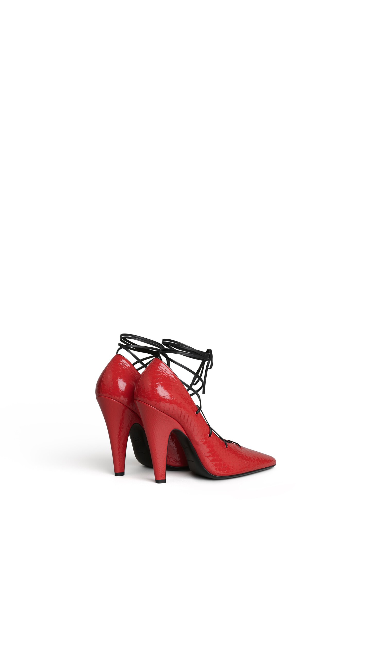 ALA&Iuml;A CONE LACED PUMPS IN AYERS LEATHER BURNT ORANGE - View 3