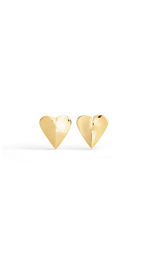 ALA&Iuml;A LE C&OElig;UR TORN EARRINGS YELLOW GOLD METALS