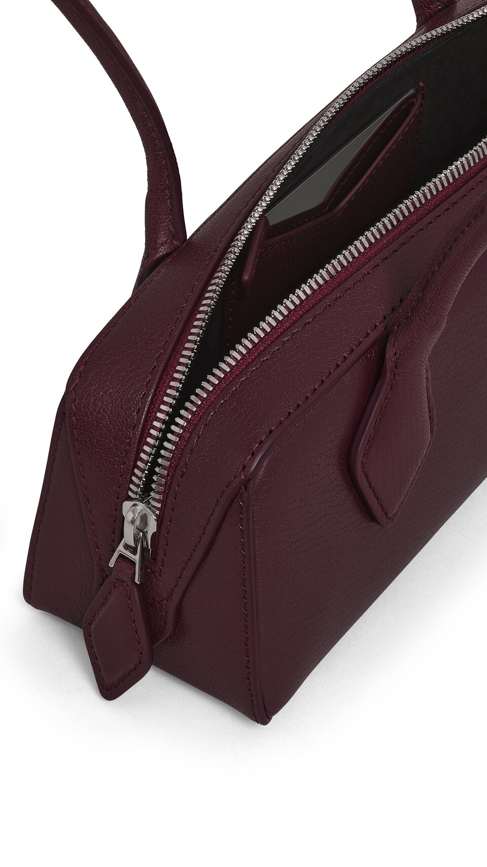 ALA&Iuml;A LE TECKEL SMALL BAG IN LEATHER GARNET RED - View 3