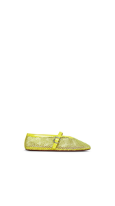 LEMON YELLOW - ALA&Iuml;A BALLET FLATS IN FISHNET