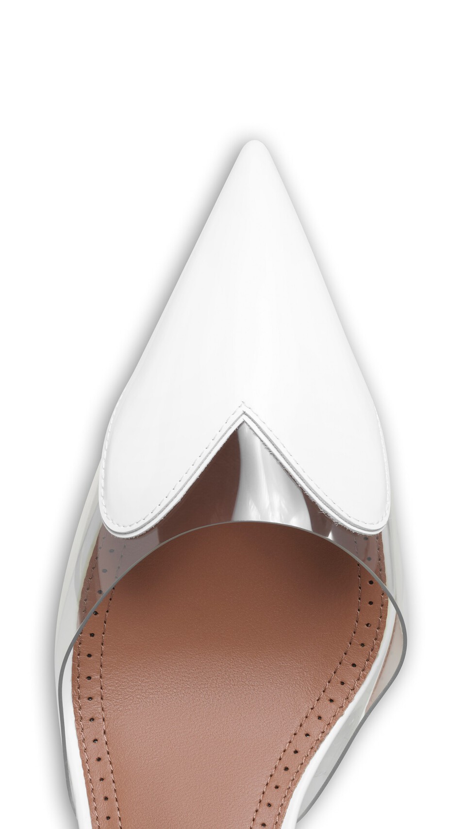 ALA&Iuml;A LE COEUR WEDGE MULES IN PATENT LEATHER OPTICAL WHITE - View 4