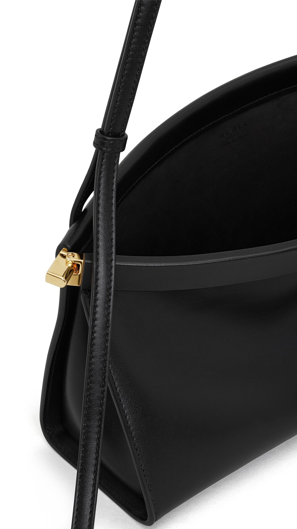 ALA&Iuml;A LE CLICK EAST WEST MEDIUM BAG IN CALFSKIN DARK BROWN - View 3