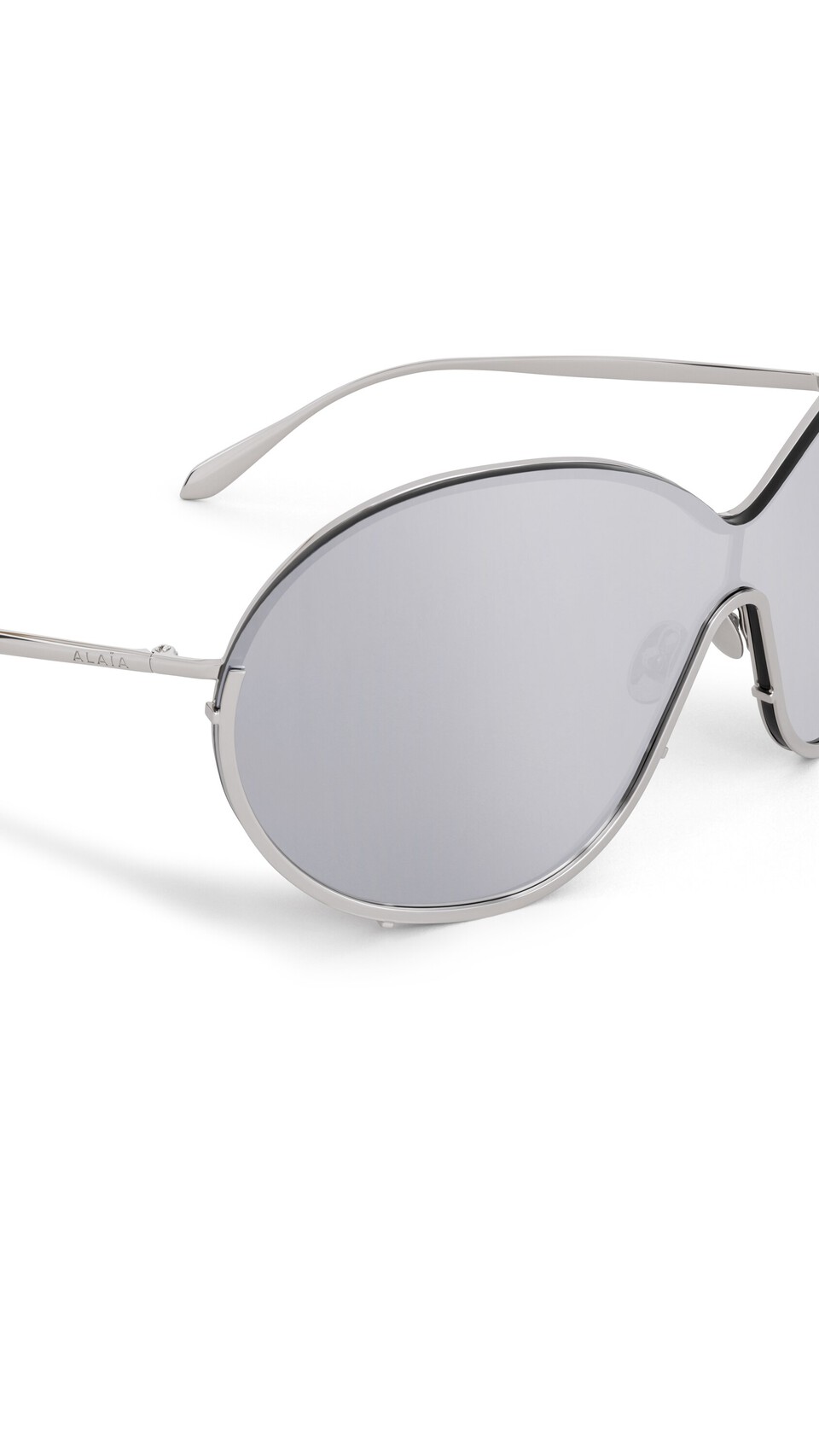 ALA&Iuml;A BUTTERFLY SUNGLASSES IN METAL WHITE SILVER - View 3