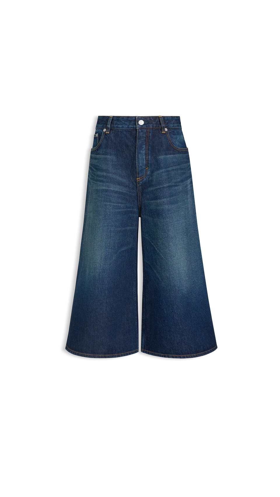 ALA&Iuml;A PALAZZO DENIM SHORTS DOCK BLUE