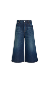DOCK BLUE - ALA&Iuml;A PALAZZO DENIM SHORTS