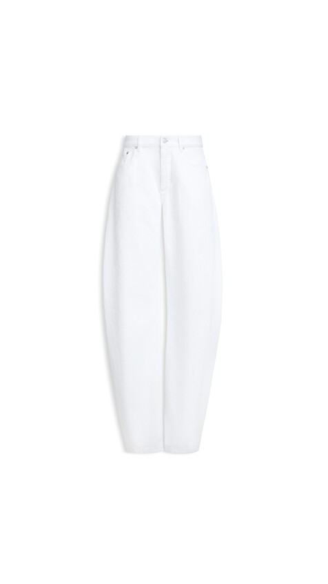 ALA&Iuml;A ROUND DENIM PANTS WHITE