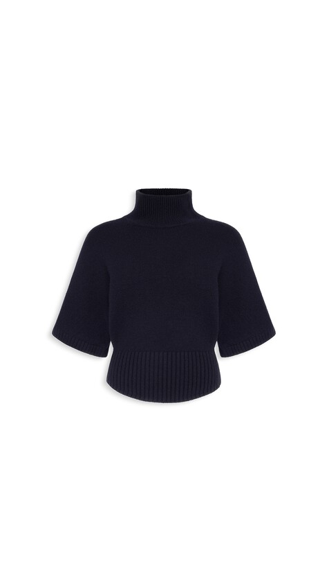 ALA&Iuml;A CASHMERE HIGH NECK JUMPER BLACK