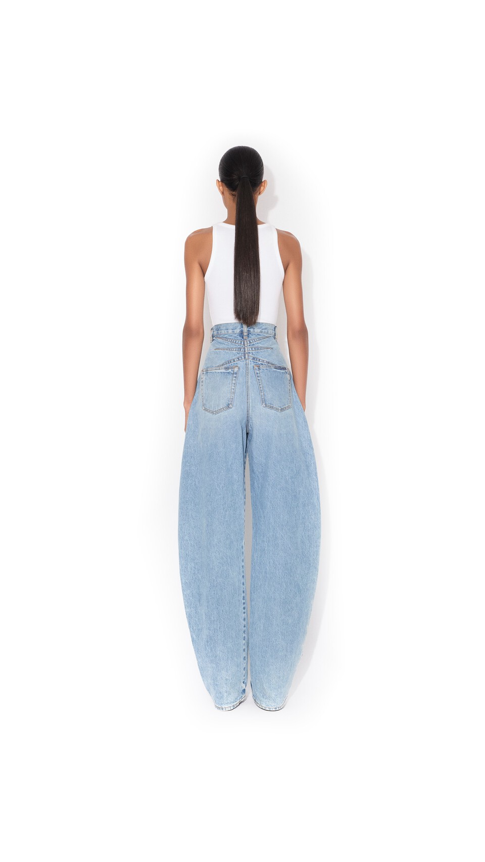 ALA&Iuml;A DARTS COTTON TANK TOP WHITE - View 3
