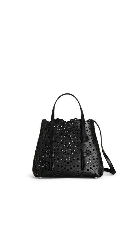 ALA&Iuml;A MINA 20 BAG IN VIENNE WAVE CALFSKIN BLACK