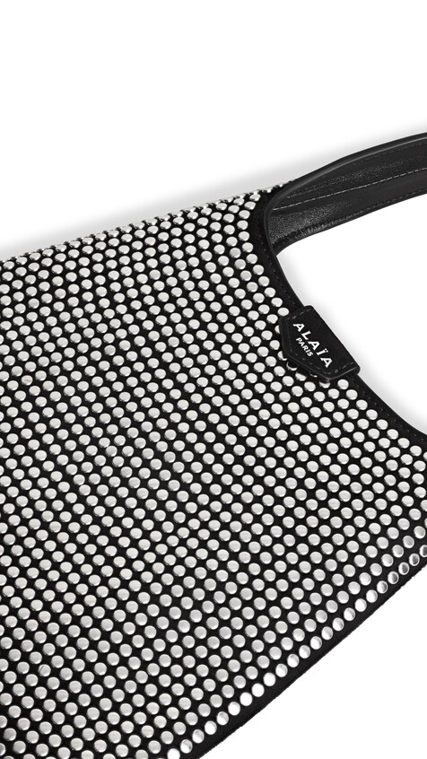 ALA&Iuml;A MINI HOBO BAG IN SUEDE WITH STUDS  BLACK - View 2