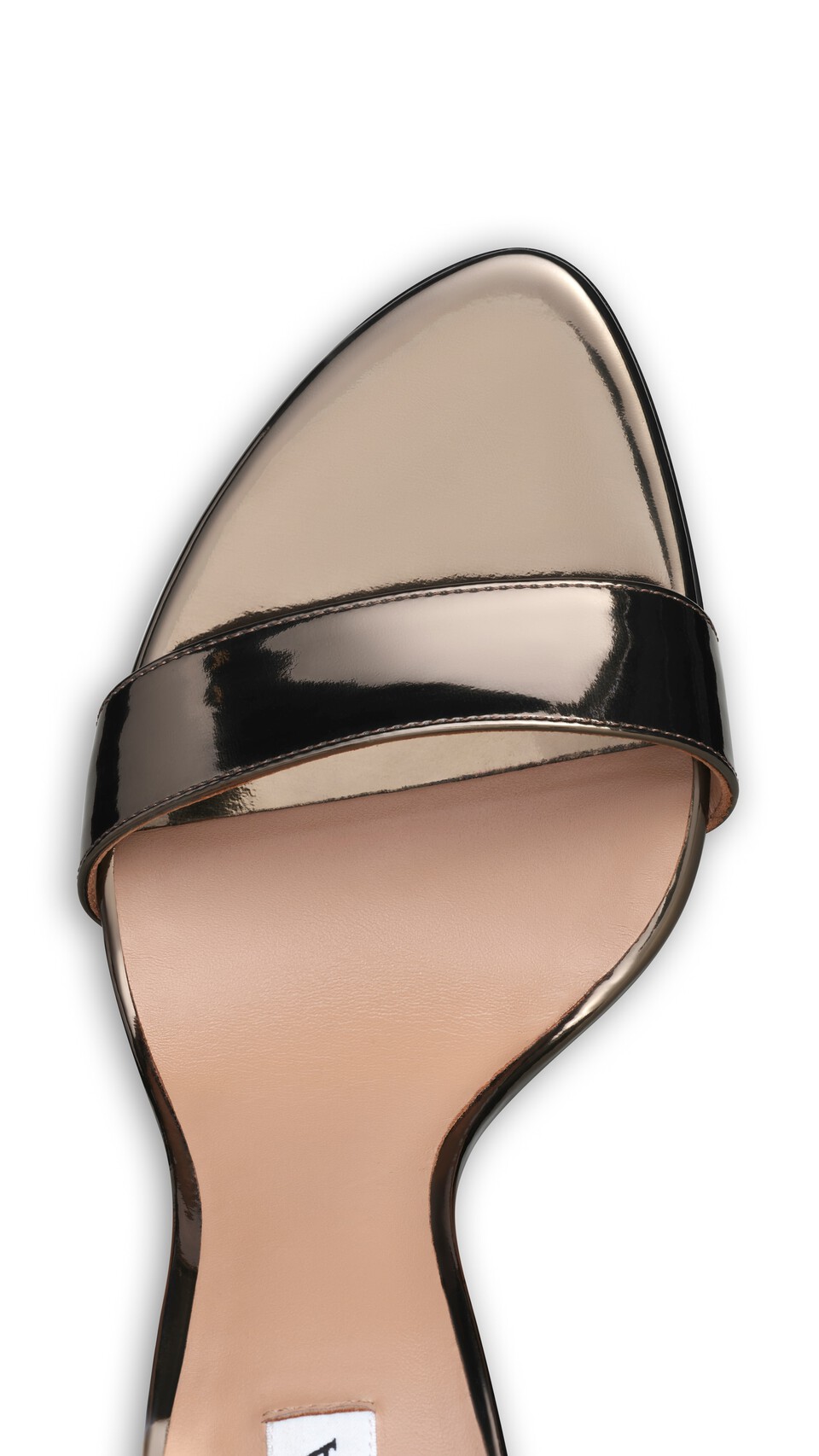 ALA&Iuml;A CONE SANDALS IN MIRROR FABRIC METAL BROWN - View 4