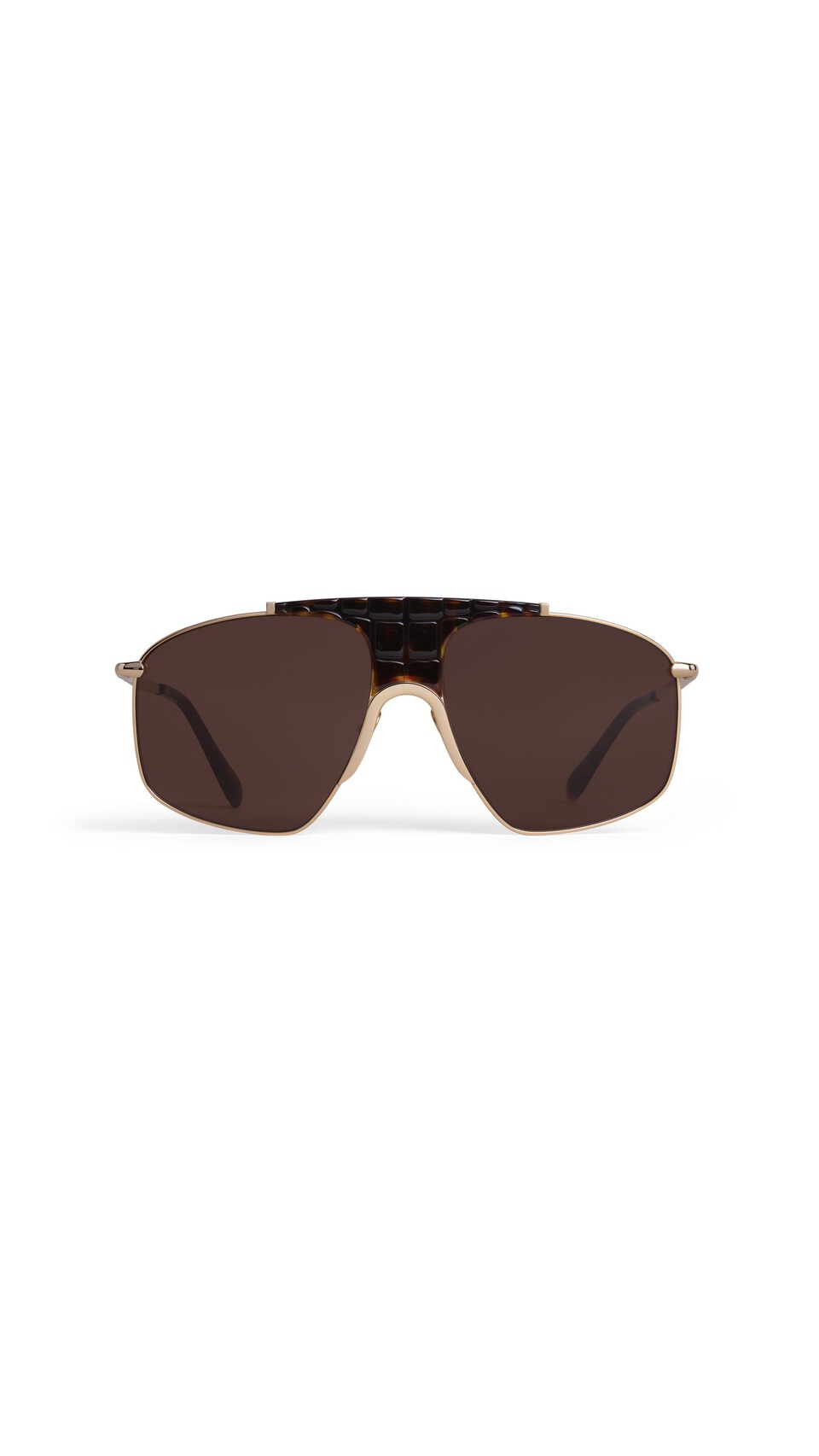 ALA&Iuml;A SQUARE AVIATOR SUNGLASSES GOLD/BROWN