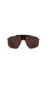 GOLD/BROWN - ALA&Iuml;A SQUARE AVIATOR SUNGLASSES