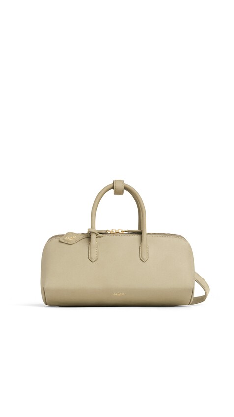 ALA&Iuml;A DELTA SMALL BAG IN NUBUCK ALMOND GREEN