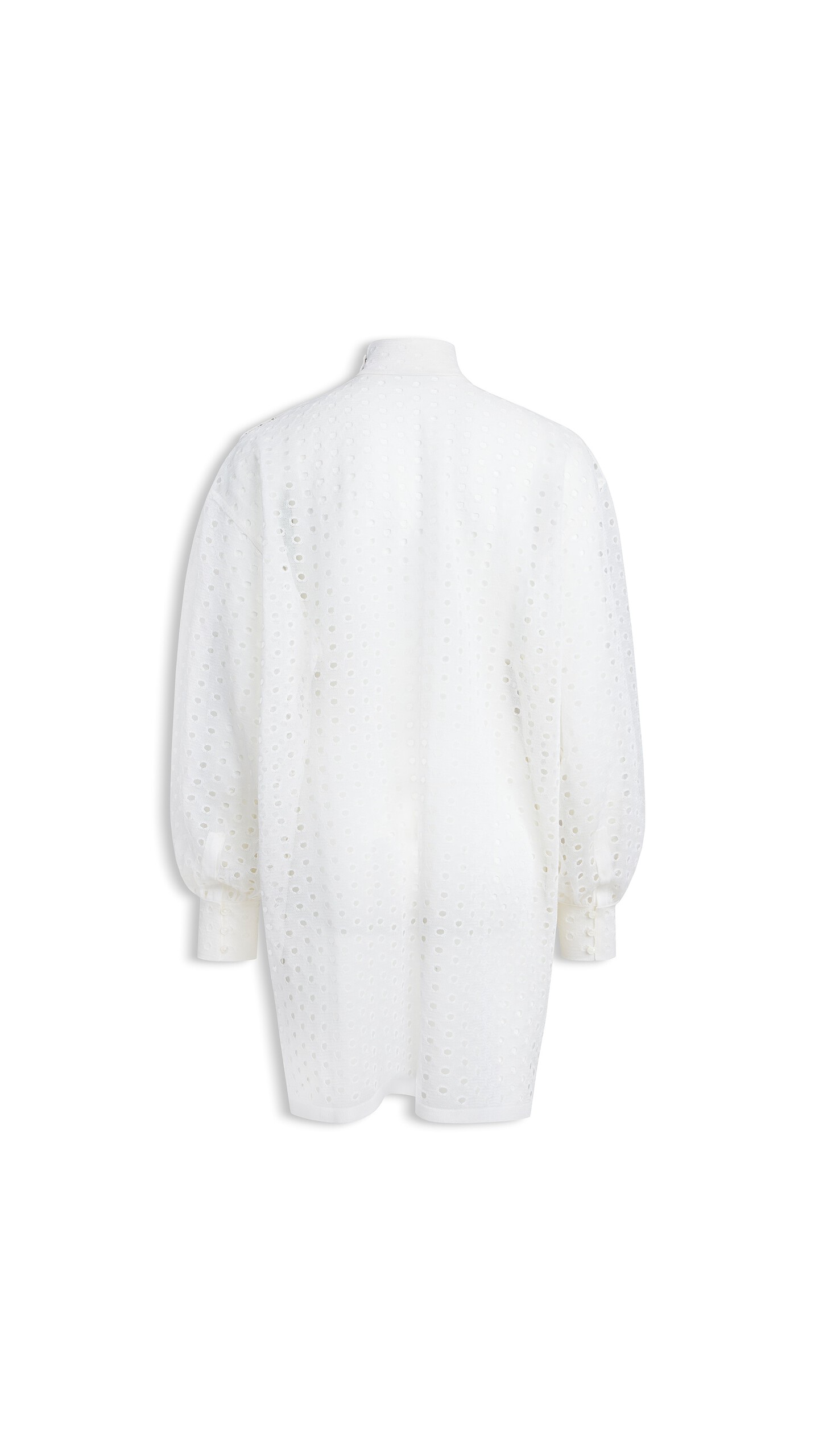 ALA&Iuml;A KNITTED EYELETS TUNIC WHITE - View 5