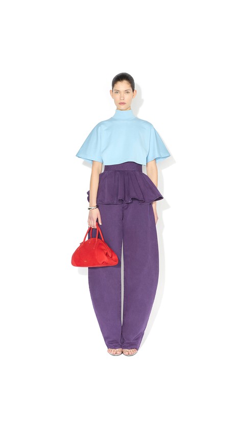 ALA&Iuml;A ROUND DENIM PANTS VIOLET - View 2