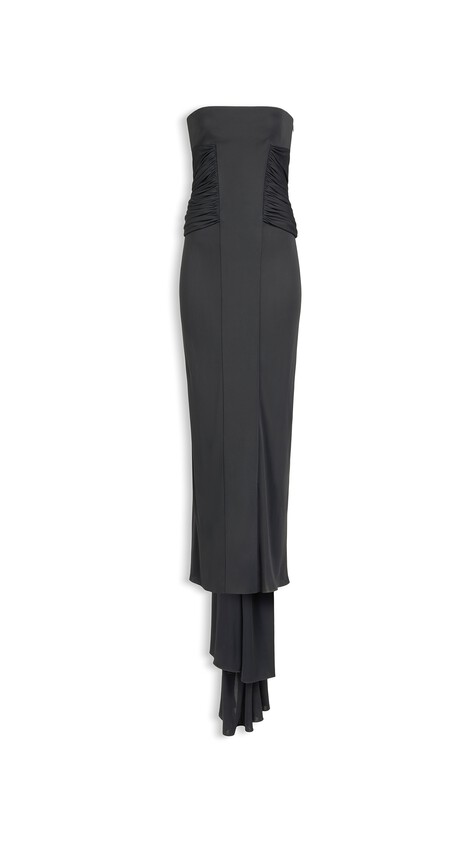 ALA&Iuml;A BUSTIER JERSEY FLUID DRESS BLACK