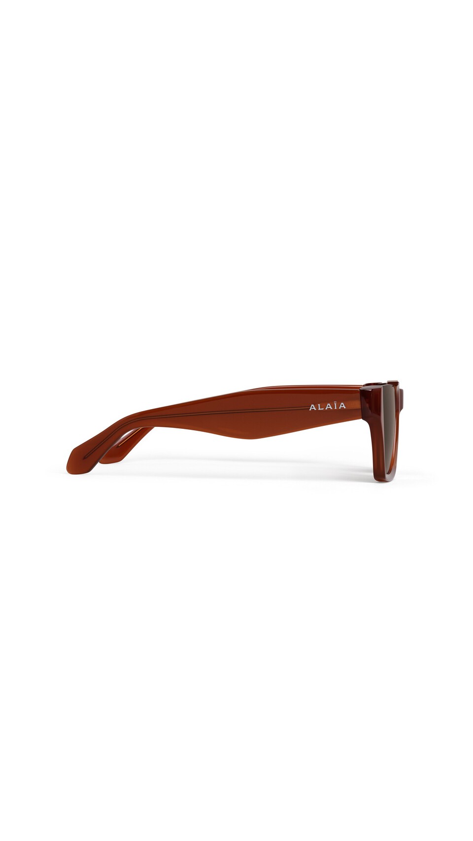 ALA&Iuml;A RECTANGULAR SUNGLASSES BROWN/CARAMEL - View 2