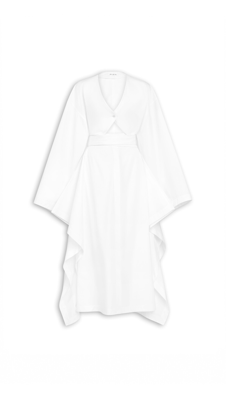 ALA&Iuml;A POPLIN TRENCH DRESS WHITE