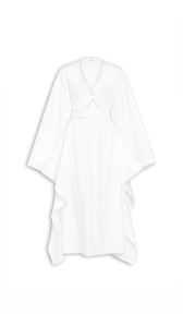 WHITE - ALA&Iuml;A POPLIN TRENCH DRESS