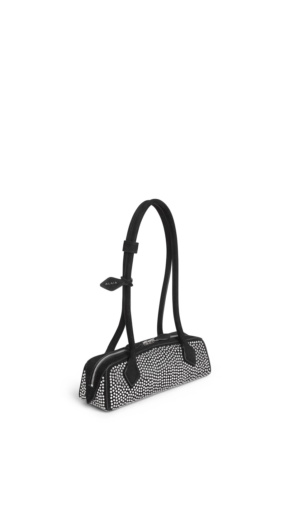 ALA&Iuml;A BORSA LE TECKEL PICCOLA IN PELLE SCAMOSCIATA CON BORCHIE NERO - View 2