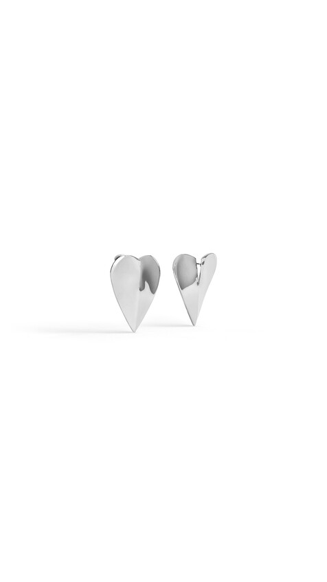 ALA&Iuml;A LE C&OElig;UR TORN EARRINGS WHITE SILVER - View 2