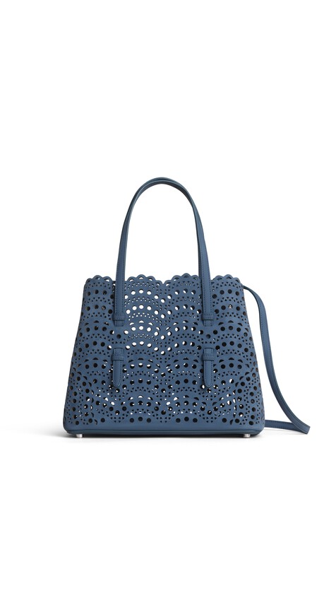 ALA&Iuml;A MINA 25 BAG IN PERFORATED VIENNE NUBUCK  BLUE