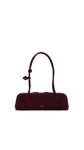GARNET RED - ALA&Iuml;A LE TECKEL MEDIUM BAG IN SUEDE