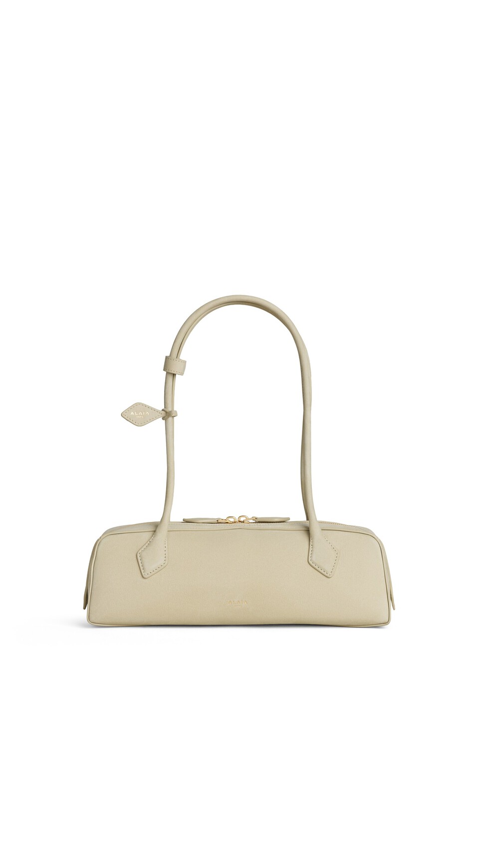 ALA&Iuml;A LE TECKEL MEDIUM BAG IN NUBUCK ALMOND GREEN