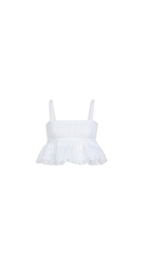 ALA&Iuml;A SHINY CRINOLINE TOP WHITE