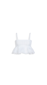 WHITE - ALA&Iuml;A SHINY CRINOLINE TOP