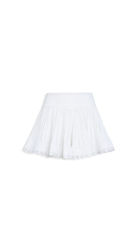 ALA&Iuml;A SHINY CRINOLINE SHORT WHITE