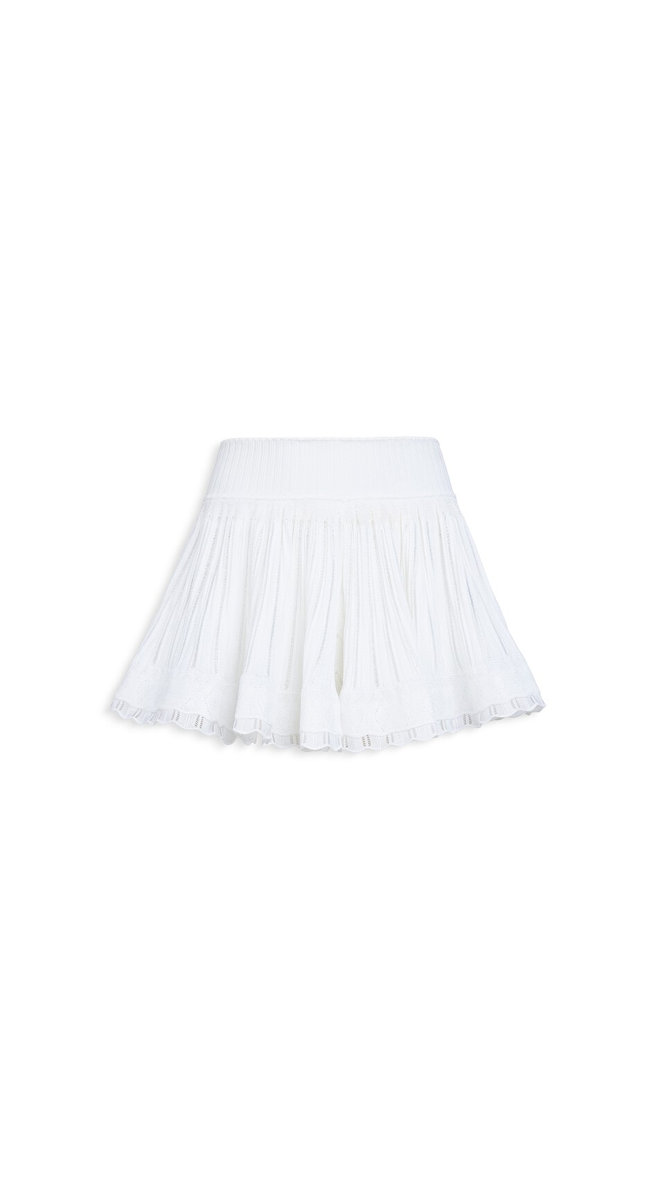 ALA&Iuml;A SHINY CRINOLINE SHORT WHITE