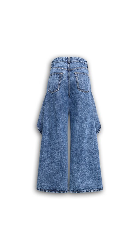 ALA&Iuml;A RUFFLE JEANS SNOW BLUE - View 2