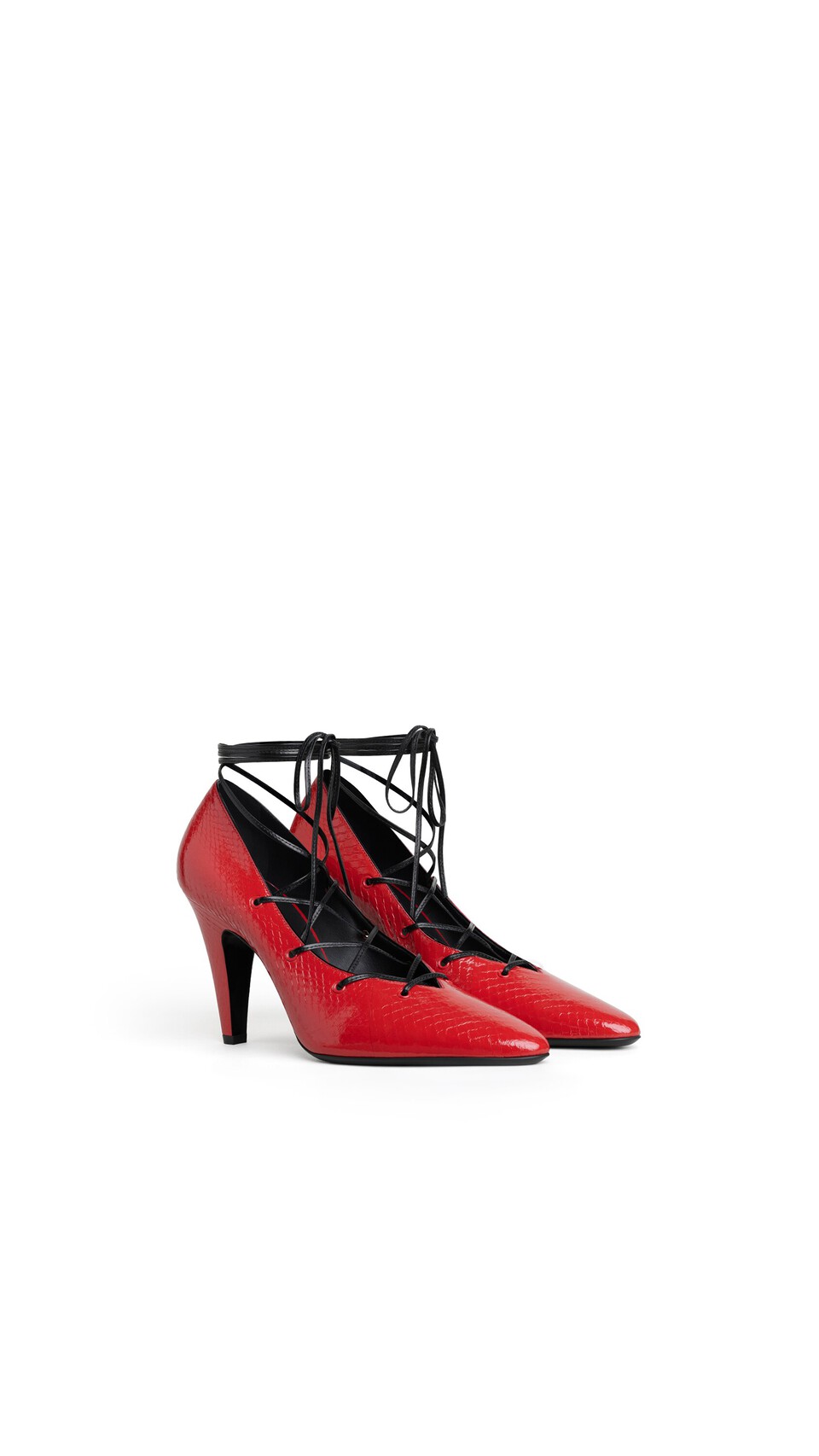 ALA&Iuml;A CONE LACED PUMPS IN AYERS LEATHER BURNT ORANGE - View 2