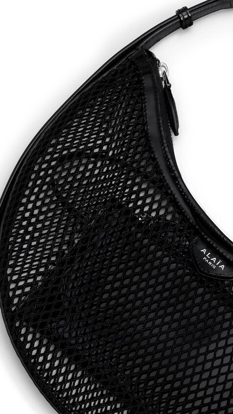 ALA&Iuml;A ONE PIECE DEMI LUNE BAG IN FISHNET BLACK - View 2