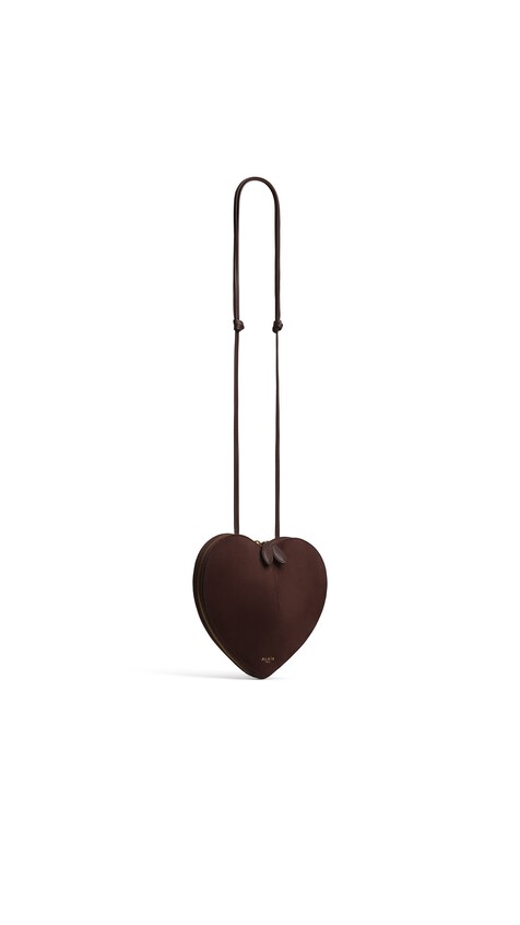 ALA&Iuml;A LE C&OElig;UR BI-MATERIAL BAG IN LEATHER BROWN - View 2