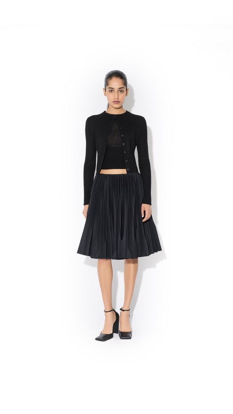 MERINO FLANNEL PLEATED SKIRT