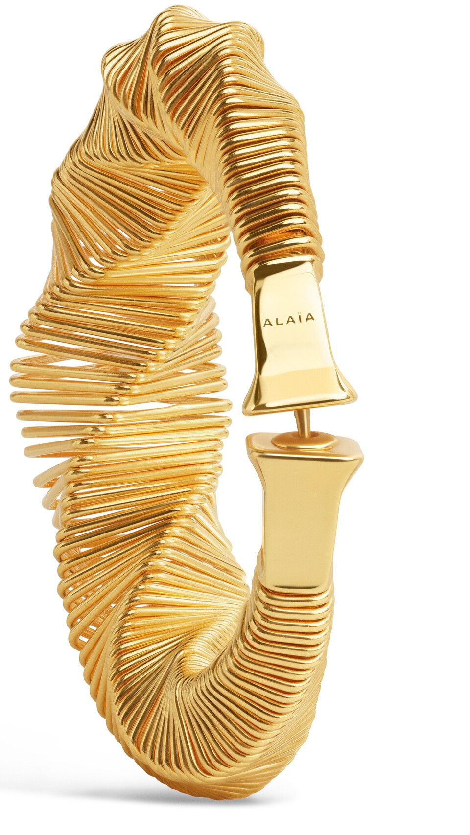 ALA&Iuml;A QUADRATISCHE SPIRAL-CREOLEN GELBGOLD-METALLE - View 2