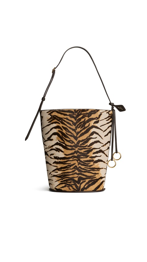 HIP SMALL BUCKET BAG IN HAIRCALF